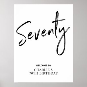 Chic 70. Geburtstagsparty Begrüßungszeichen Poster