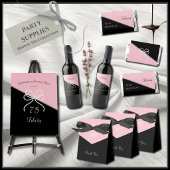 Chic 75th Gala Pink und Black Dankeskarten Dankeskarte