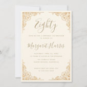 Chic 80. Achtzig Gold Frame Cream Geburtstag Einladung (Vorderseite)