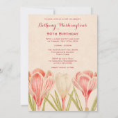 Chic 90. Birthday Spring Crocuses Einladung (Rückseite)