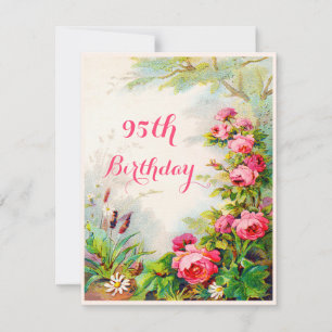 Chic 95. Geburtstag Viktorianische Rose Hütte Gart Einladung