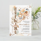 Chic a Baby Break Kaffee Brunch Babydusche Einladung (Stehend Vorderseite)