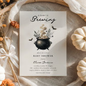 Chic 'a Baby is Brewing' Halloween Baby Dusche Einladung