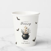 Chic 'a Baby is Brewing' Halloween Baby Shower Pappbecher (Rückseite)