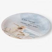 Chic 'A New Chapter' Beach and Waves Brautparty Pappteller (Schrägansicht)