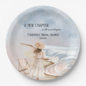 Chic 'A New Chapter' Beach and Waves Brautparty Pappteller (Vorderseite)
