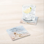 Chic 'A New Chapter' Beach and Waves Brautparty Rechteckiger Pappuntersetzer (Vor Ort)