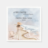 Chic 'A New Chapter' Beach and Waves Brautparty Serviette (Vorderseite)