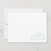 Chic A Note from Script Typografy Aquamarin Note C Mitteilungskarte (Vorderseite)