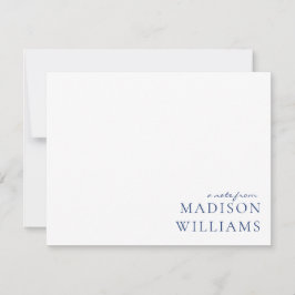 Chic A Note from Script Typografy Blue Note Card Mitteilungskarte