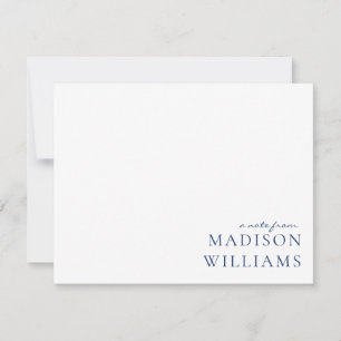 Chic A Note from Script Typografy Blue Note Card Mitteilungskarte