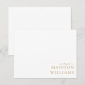 Chic A Note from Script Typografy Gold Note Card Mitteilungskarte (Vorne/Hinten)