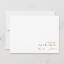 Chic A Note from Script Typografy Gold Note Card