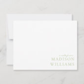 Chic A Note from Script Typografy Green Note Card Mitteilungskarte (Vorderseite)