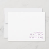 Chic A Note from Script Typografy Lila Note Mitteilungskarte (Vorderseite)