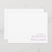 Chic A Note from Script Typografy Lila Note Mitteilungskarte (Vorne/Hinten)