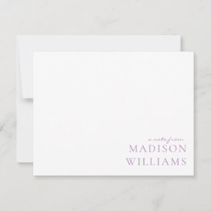 Chic A Note from Script Typografy Lila Note Mitteilungskarte