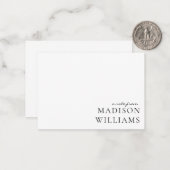 Chic A Note from Script Typografy Note Card Mitteilungskarte (Vorderseite/Rückseite Beispiel)