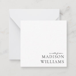 Chic A Note from Script Typografy Note Card Mitteilungskarte