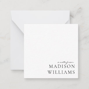 Chic A Note from Script Typografy Note Card Mitteilungskarte