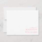 Chic A Note from Script Typografy Pink Note Card Mitteilungskarte (Vorderseite)