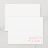 Chic A Note from Script Typografy Pink Note Card Mitteilungskarte (Vorne/Hinten)