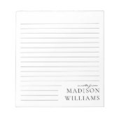 Chic A Note From Script Typography Lined Notepads Notizblock (Vorderseite)