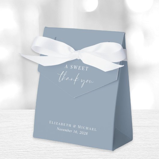 Chic A Sweet Danke Dusty Blue Wedding Geschenkschachtel