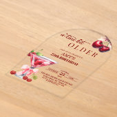 Chic A Tini Bit Älter Cherry Martini 25. Geburtsta Acryleinladungen (Ablage )