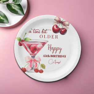 Chic A Tini Bit Älter Cherry Martini 45. Geburtsta Pappteller