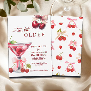 Chic A Tini Bit Älter Cherry Martini 53. Geburtsta Save The Date