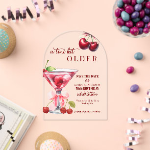 Chic A Tini Bit Älter Cherry Martini 76. Geburtsta Acryleinladungen