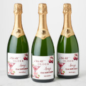 Chic A Tini Bit Älterer Cherry Martini 21. Geburts Schaumweinetikett (Flaschen)