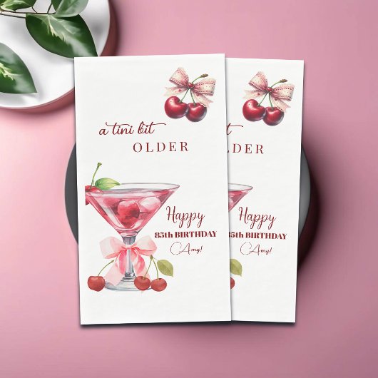 Chic A Tini Bit älterer Cherry Martini 85. Geburts Serviette