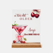 Chic A Tini Bit Älterer Kirsch-Martini 21. Geburts Acrylschild (Vorderseite)