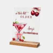 Chic A Tini Bit Älterer Kirsch-Martini 21. Geburts Acrylschild (Winkel)
