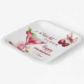 Chic A Tini Bit Älterer Kirsch-Martini 45. Geburts Pappteller (Gewinkelt)