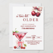 Chic A Tini Bit Älterer Kirsch-Martini 77. Geburts Einladung (Vorderseite)
