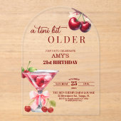 Chic A Tini Bit Older Cherry Martini 21st Birthday Acryleinladungen (Vorderseite)