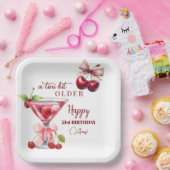 Chic A Tini Bit Older Cherry Martini 21st Birthday Pappteller (Party)