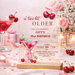 Chic A Tini Bit Older Cherry Martini 31. Geburtsta Acryleinladungen