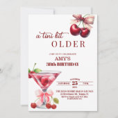 Chic A Tini Bit Older Cherry Martini 38th Birthday Einladung (Vorderseite)
