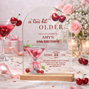 Chic A Tini Bit Older Cherry Martini 40. Geburtsta Acryleinladungen