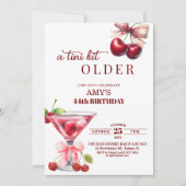 Chic A Tini Bit Older Cherry Martini 44th Birthday Einladung (Vorderseite)