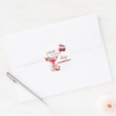 Chic A Tini Bit Older Cherry Martini 45. Geburtsta Runder Aufkleber (Umschlag)