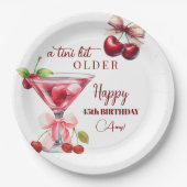 Chic A Tini Bit Older Cherry Martini 45th Birthday Pappteller (Vorderseite)