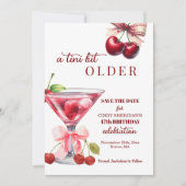 Chic A Tini Bit Older Cherry Martini 47th Birthday Save The Date (Vorderseite)