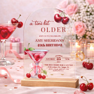 Chic A Tini Bit Older Cherry Martini 49. Geburtsta Acryleinladungen
