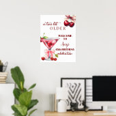 Chic A Tini Bit Older Cherry Martini 65th Birthday Poster (Heimbüro)