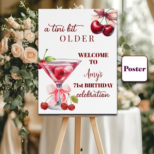 Chic A Tini Bit Older Cherry Martini 71. Geburtsta Poster